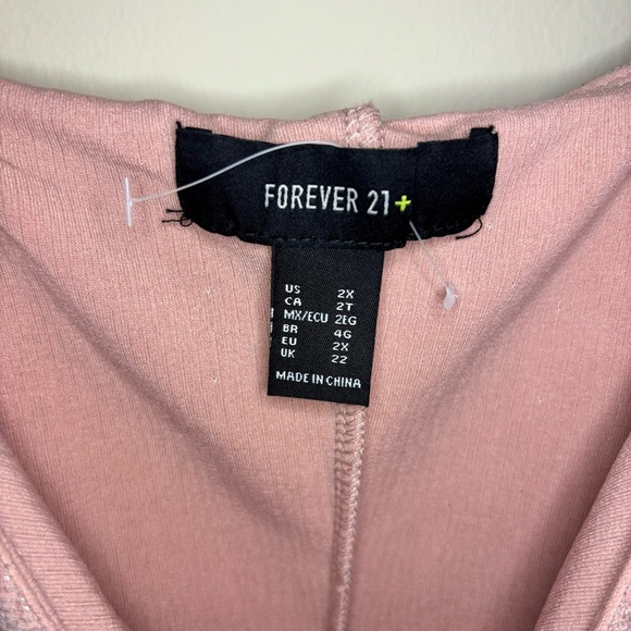 Forever 21 Pink Sparkle Tank Top Bodysuit with Peplum Size 2X - Picture 5 of 9